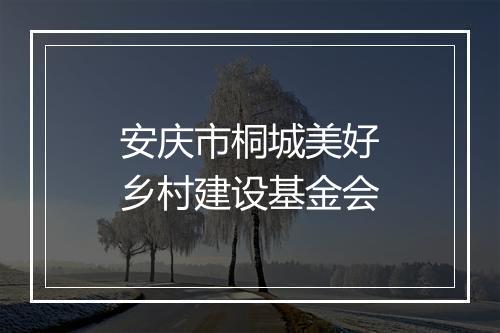 安庆市桐城美好乡村建设基金会