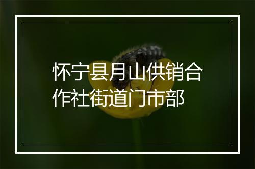 怀宁县月山供销合作社街道门市部