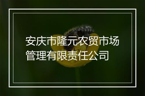 安庆市隆元农贸市场管理有限责任公司