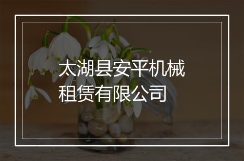 太湖县安平机械租赁有限公司