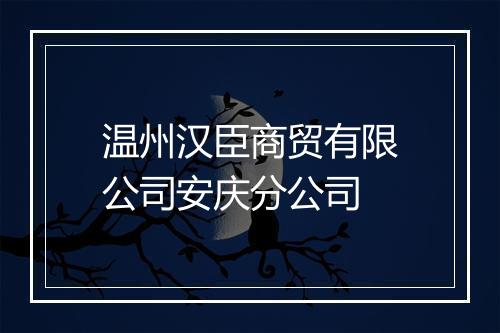 温州汉臣商贸有限公司安庆分公司