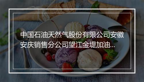中国石油天然气股份有限公司安徽安庆销售分公司望江金堤加油站