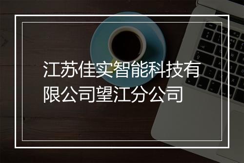 江苏佳实智能科技有限公司望江分公司