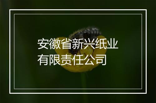安徽省新兴纸业有限责任公司