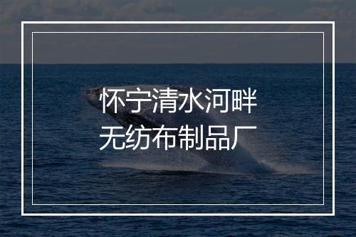 怀宁清水河畔无纺布制品厂