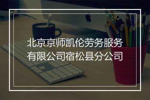 北京京师凯伦劳务服务有限公司宿松县分公司