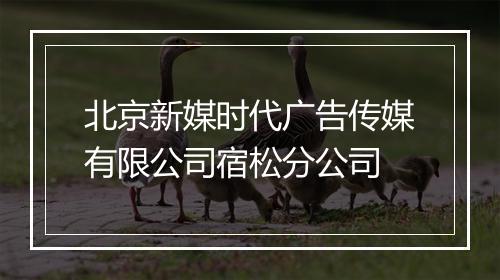 北京新媒时代广告传媒有限公司宿松分公司