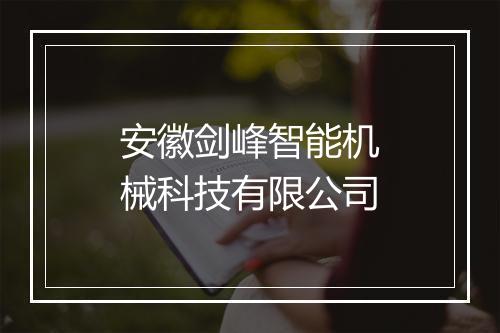 安徽剑峰智能机械科技有限公司