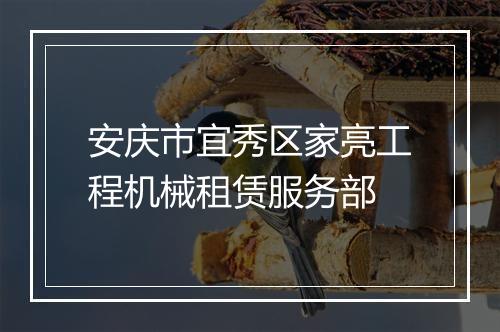 安庆市宜秀区家亮工程机械租赁服务部