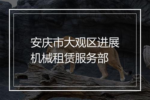 安庆市大观区进展机械租赁服务部