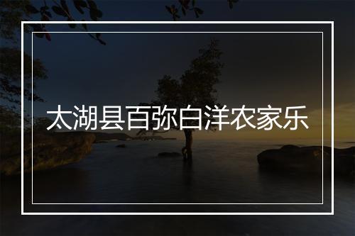 太湖县百弥白洋农家乐