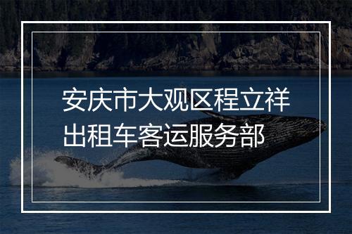 安庆市大观区程立祥出租车客运服务部