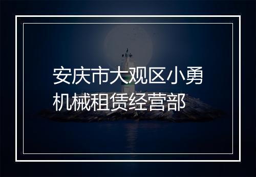 安庆市大观区小勇机械租赁经营部