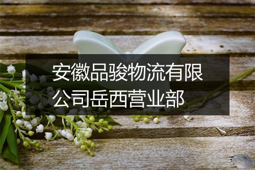 安徽品骏物流有限公司岳西营业部