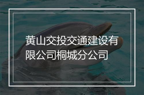 黄山交投交通建设有限公司桐城分公司