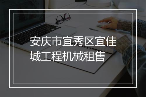 安庆市宜秀区宜佳城工程机械租售
