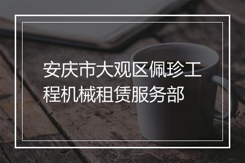 安庆市大观区佩珍工程机械租赁服务部