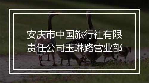 安庆市中国旅行社有限责任公司玉琳路营业部