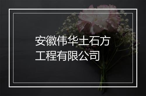 安徽伟华土石方工程有限公司