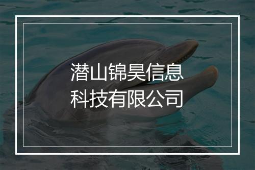 潜山锦昊信息科技有限公司