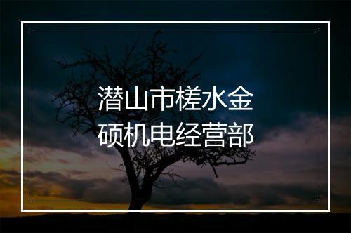 潜山市槎水金硕机电经营部