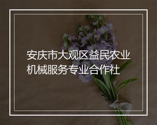 安庆市大观区益民农业机械服务专业合作社