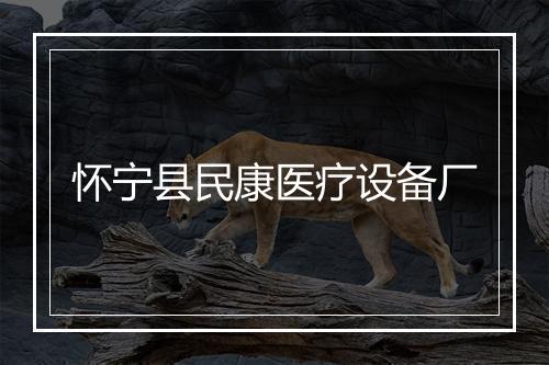怀宁县民康医疗设备厂