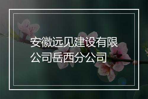 安徽远见建设有限公司岳西分公司