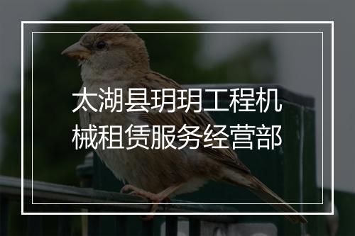 太湖县玥玥工程机械租赁服务经营部