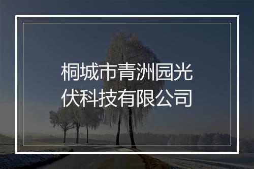 桐城市青洲园光伏科技有限公司