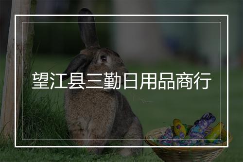 望江县三勤日用品商行