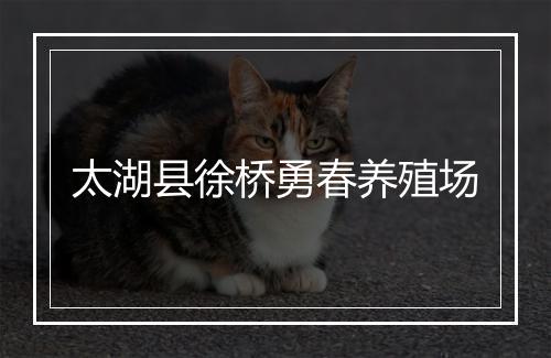 太湖县徐桥勇春养殖场