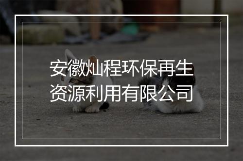 安徽灿程环保再生资源利用有限公司
