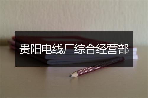 贵阳电线厂综合经营部