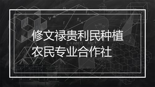 修文禄贵利民种植农民专业合作社