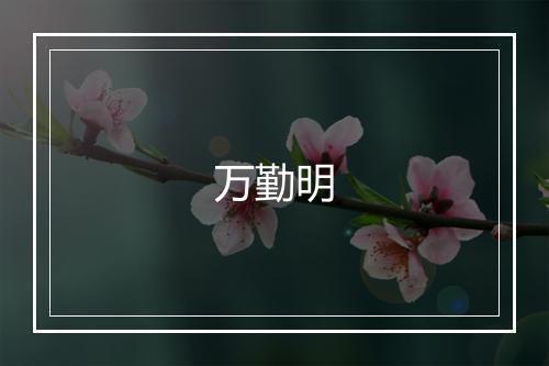 万勤明