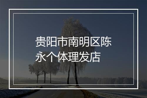 贵阳市南明区陈永个体理发店