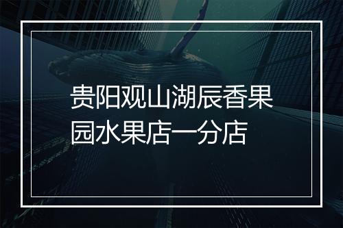 贵阳观山湖辰香果园水果店一分店