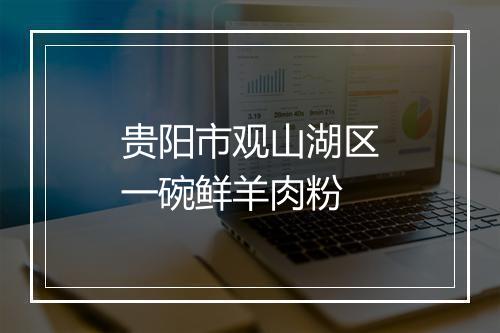 贵阳市观山湖区一碗鲜羊肉粉