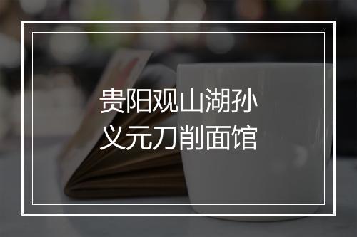 贵阳观山湖孙义元刀削面馆