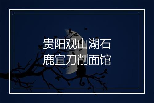 贵阳观山湖石鹿宜刀削面馆