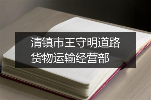 清镇市王守明道路货物运输经营部