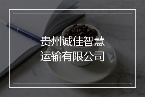 贵州诚佳智慧运输有限公司