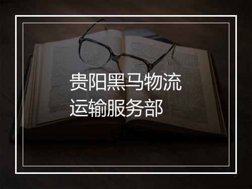 贵阳黑马物流运输服务部