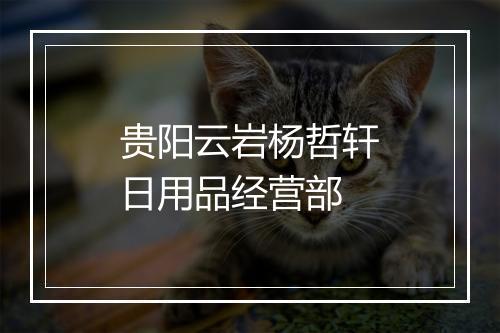 贵阳云岩杨哲轩日用品经营部