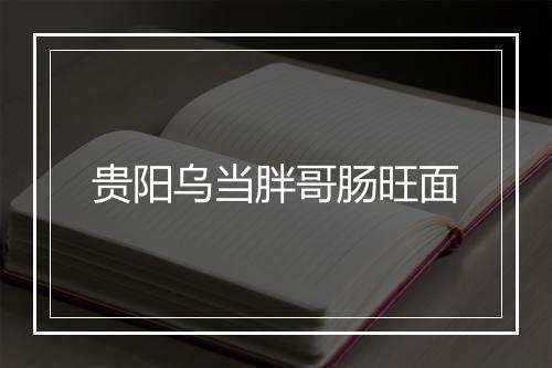 贵阳乌当胖哥肠旺面