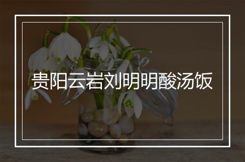 贵阳云岩刘明明酸汤饭