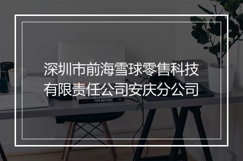 深圳市前海雪球零售科技有限责任公司安庆分公司