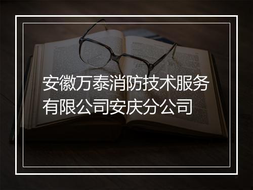 安徽万泰消防技术服务有限公司安庆分公司