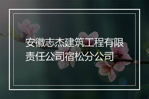 安徽志杰建筑工程有限责任公司宿松分公司
